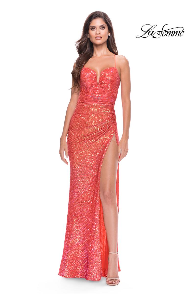 La Femme Dress 31349 - Hot Coral