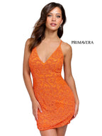 Primavera Couture Short Dress 3138 - Orange