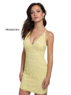 Primavera Couture Short Dress 3138 - Yellow