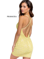 Primavera Couture Short Dress 3138 - Yellow
