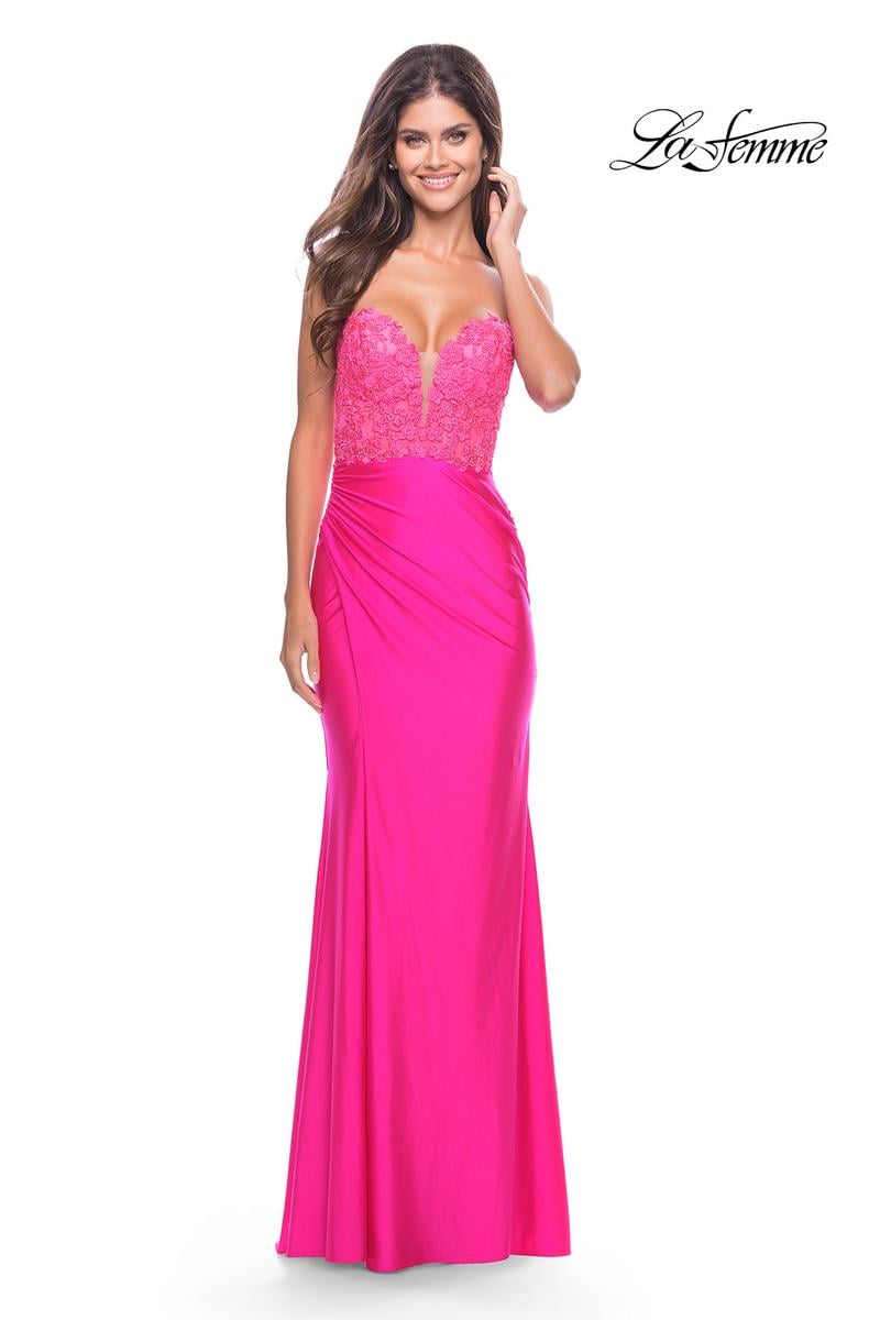 La Femme Dress 31411 - Neon Pink