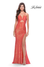 La Femme Dress 31449 - Hot Coral