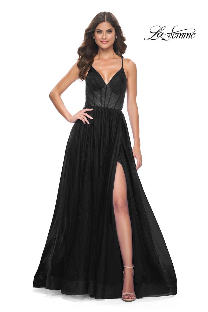 La Femme Dress 31457 - BLACK
