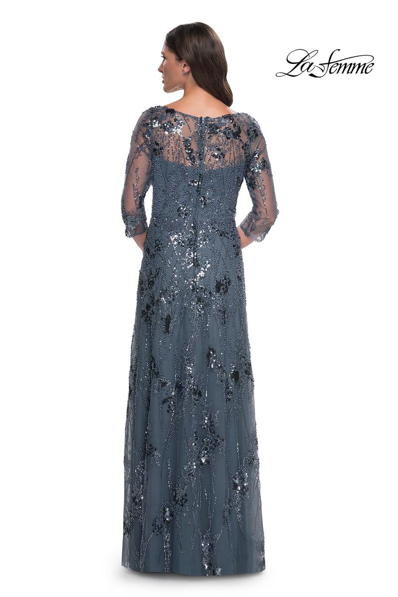 La Femme Evening Dress 31458 - Slate Gray
