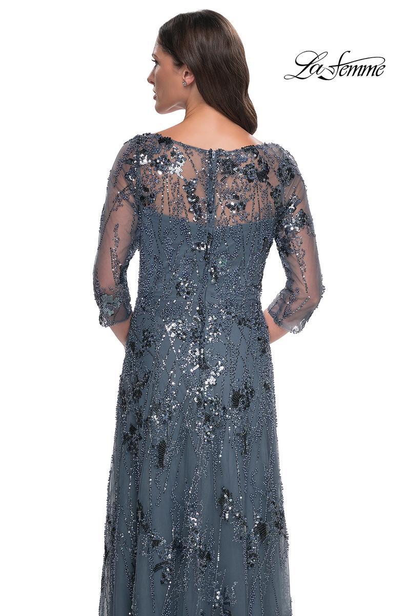 La Femme Evening Dress 31458 - Slate Gray