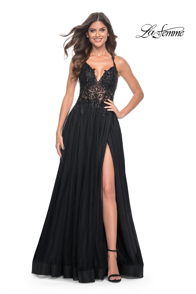 La Femme Dress 31471 - BLACK
