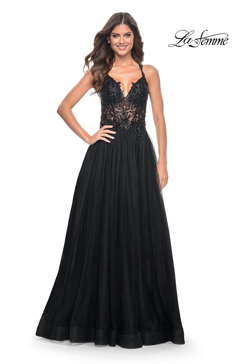 La Femme Dress 31471 - BLACK