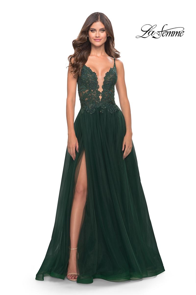 La Femme Dress 31507 - Dark Emerald