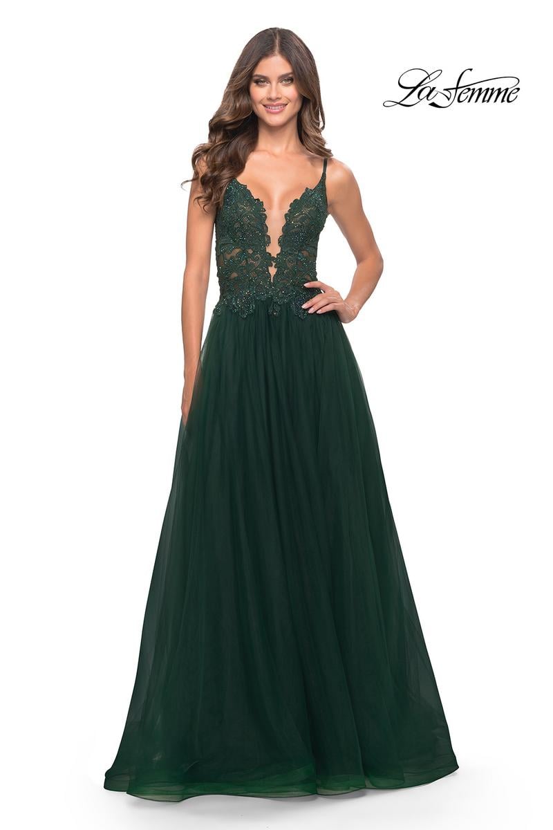 La Femme Dress 31507 - Dark Emerald