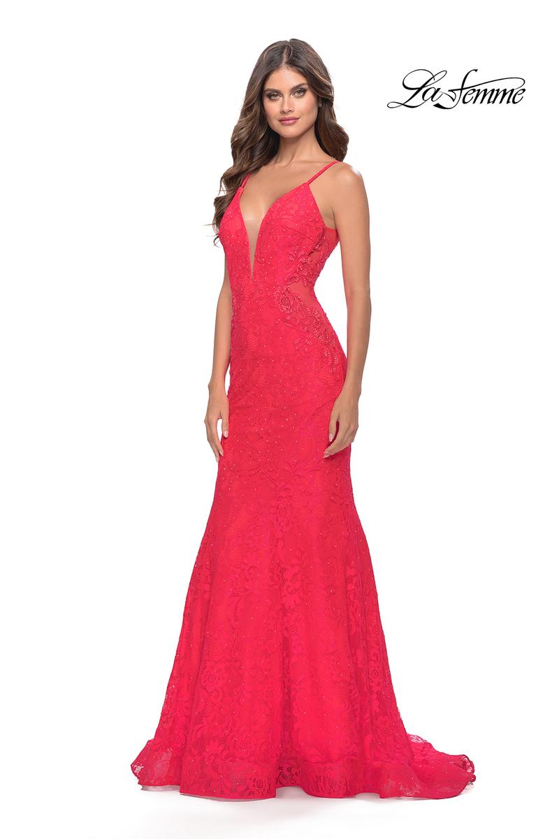 La Femme Dress 31512 - Hot Coral