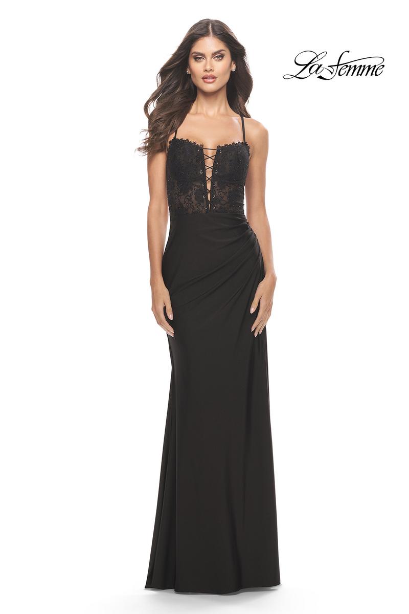 La Femme Dress 31567 - Black