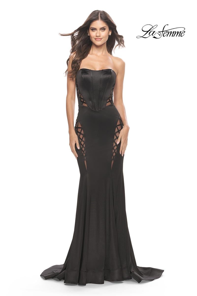 La Femme Dress 31601 - Black