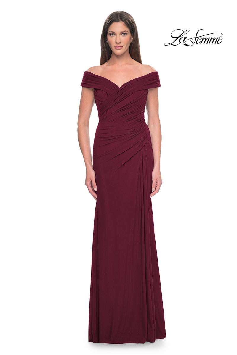 La Femme Evening Dress 31677 - Dark Wine