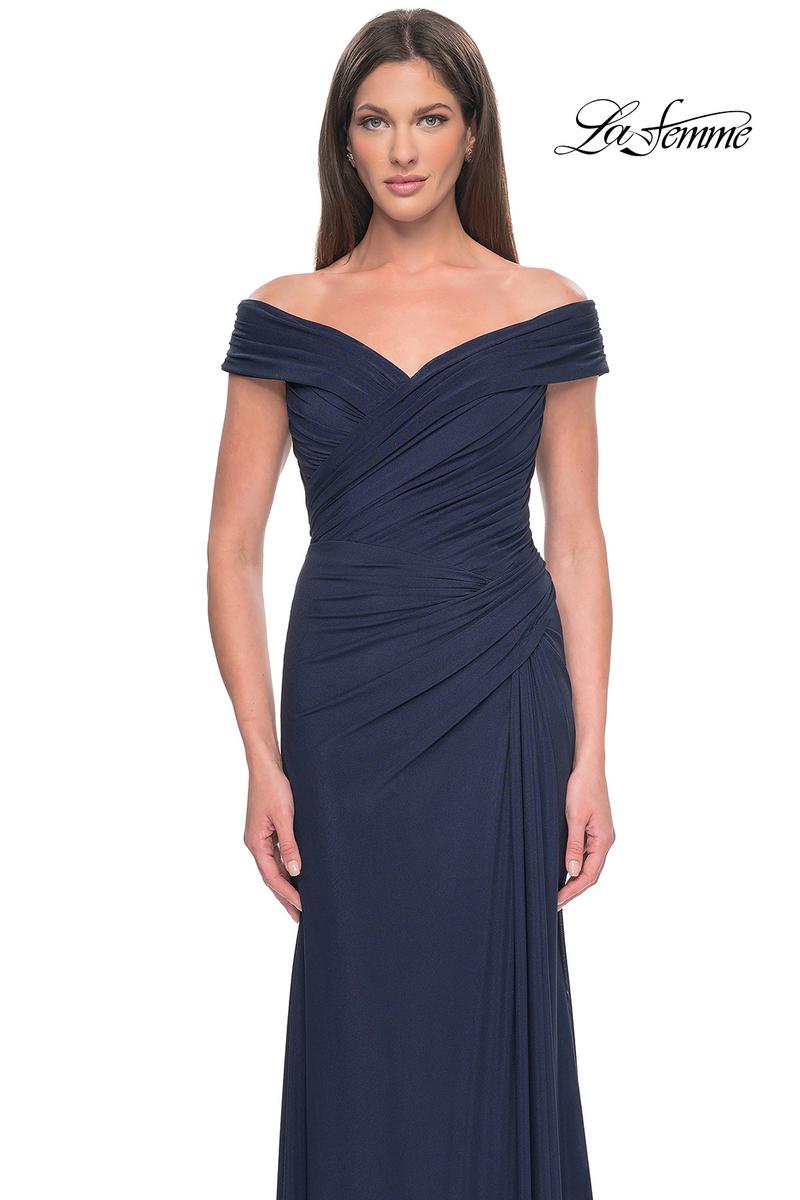 La Femme Evening Dress 31677 - Navy