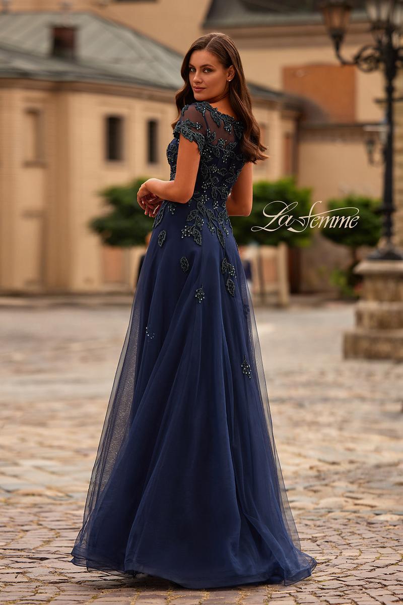 La Femme Evening Dress 31692 - Navy