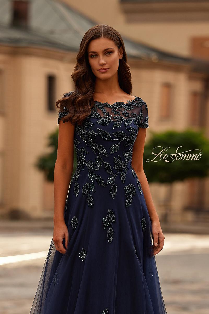 La Femme Evening Dress 31692 - Navy