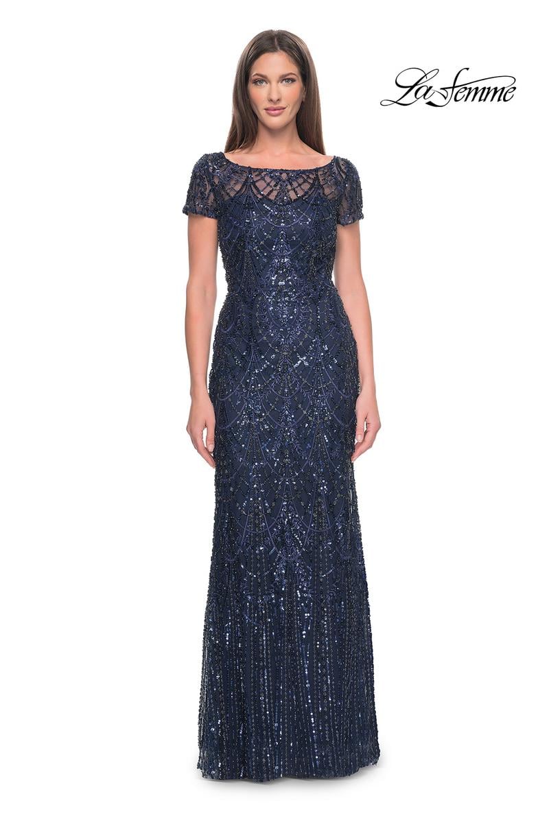 La Femme Evening Dress 31709 - Navy