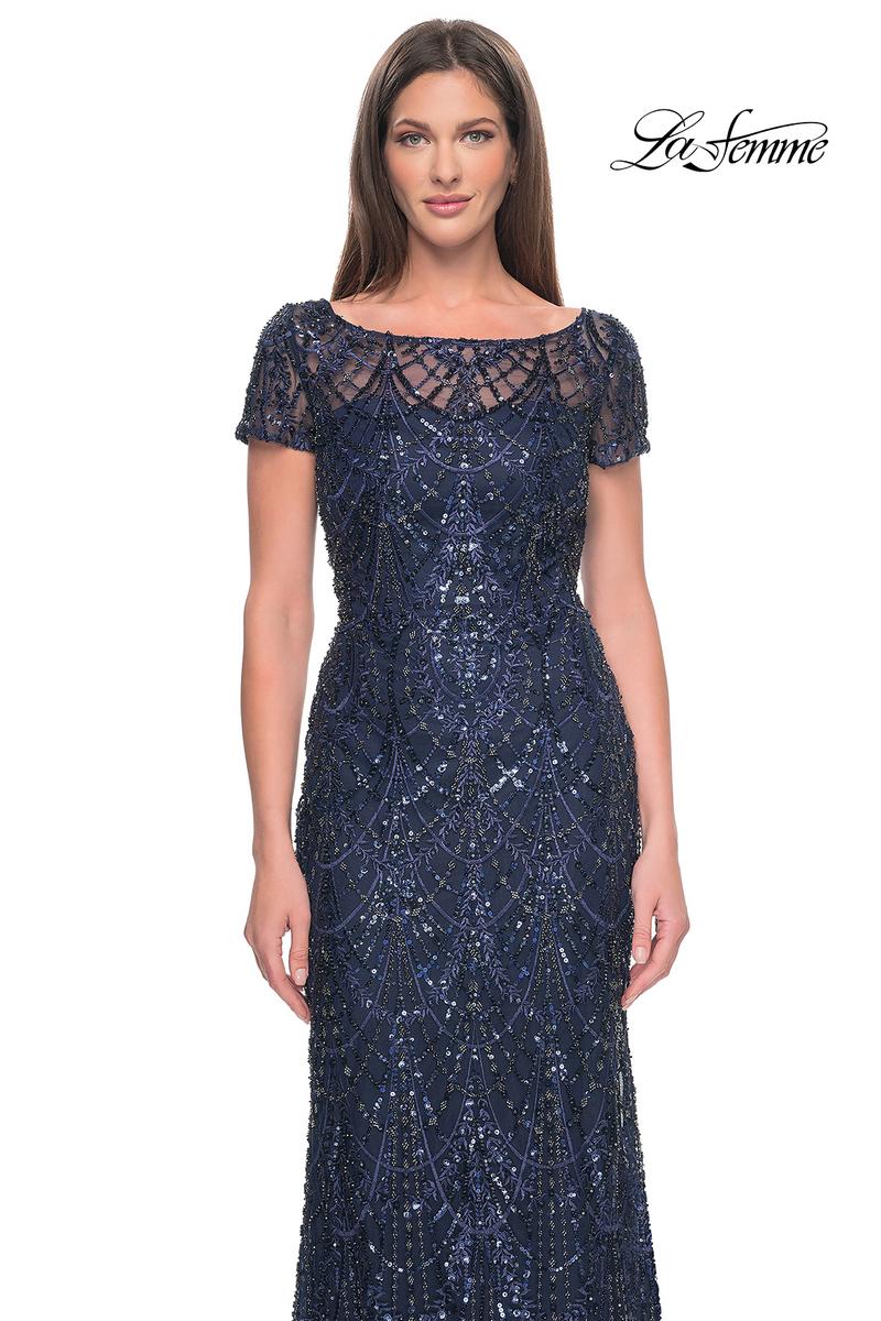 La Femme Evening Dress 31709 - Navy