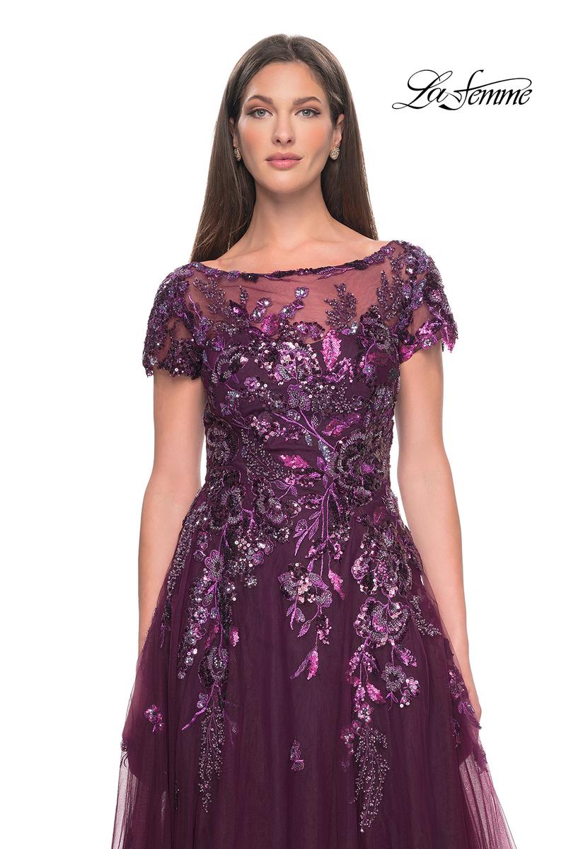 La Femme Evening Dress 31712 - Dark Berry