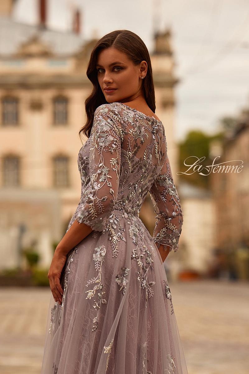 La Femme Evening Dress 31717 - Silver/Mauve
