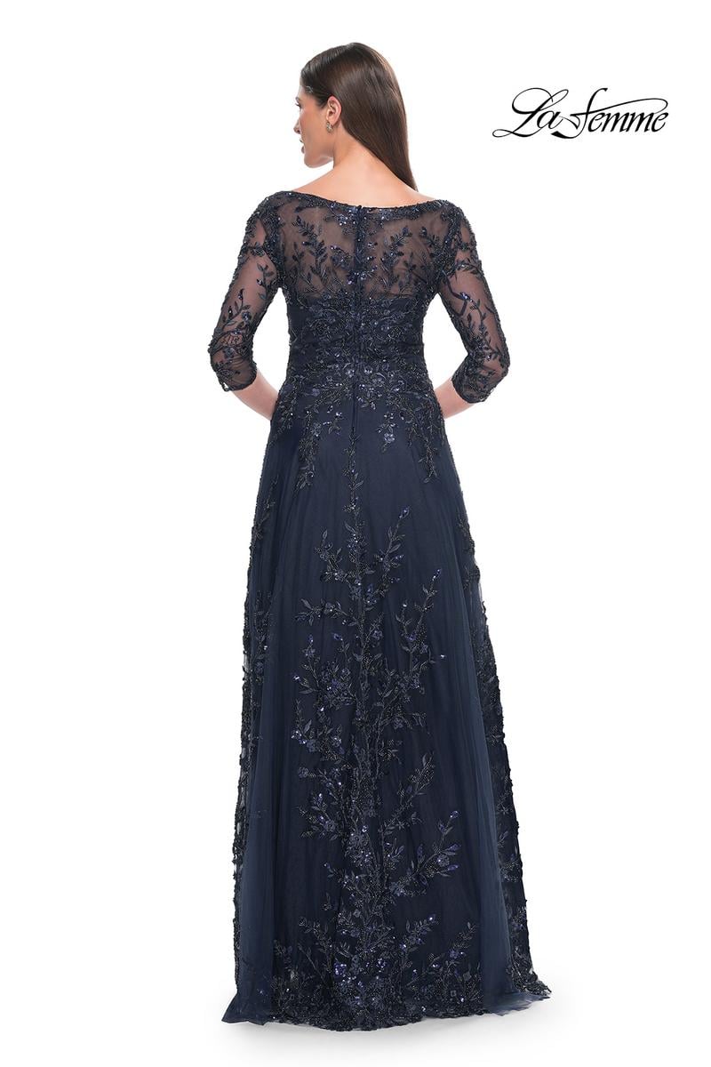 La Femme Evening Dress 31719 - Navy