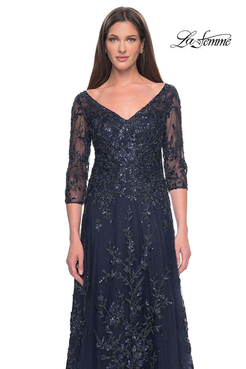 La Femme Evening Dress 31719 - Navy