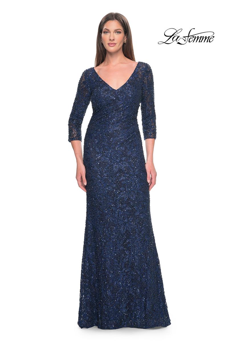 La Femme Evening Dress 31721 - Navy