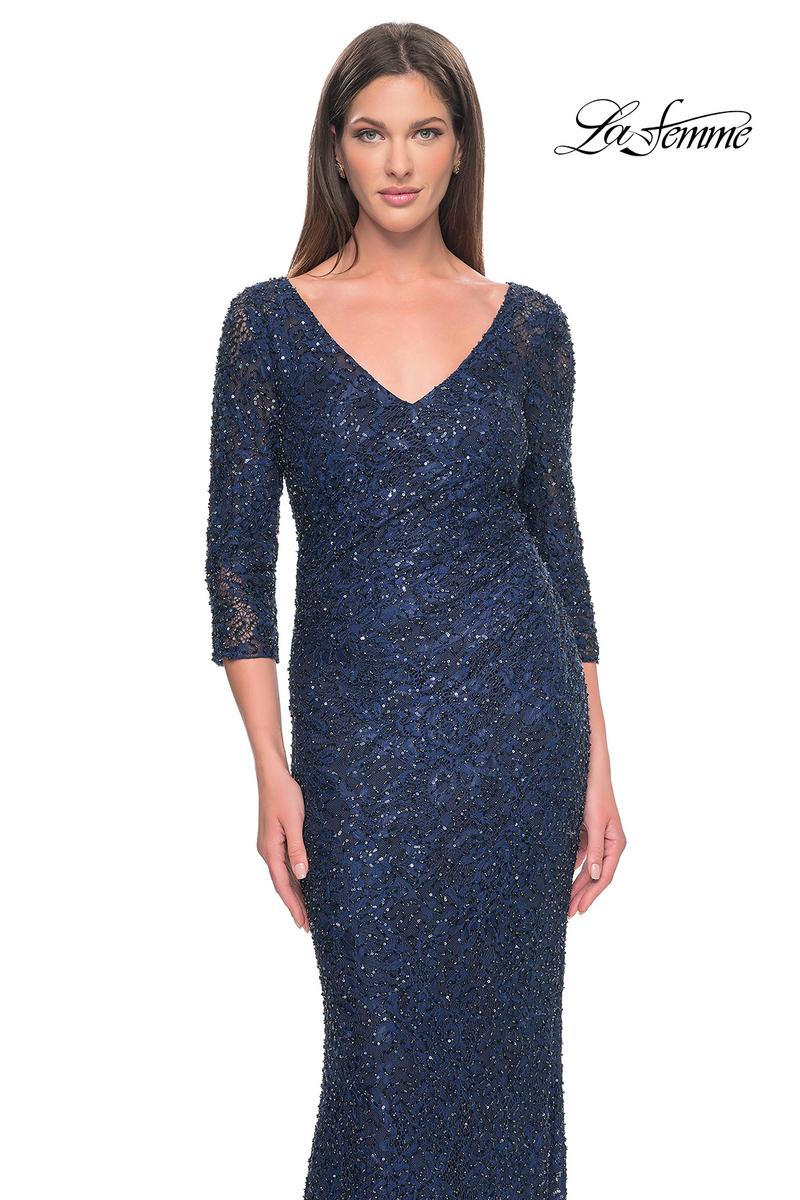 La Femme Evening Dress 31721 - Navy