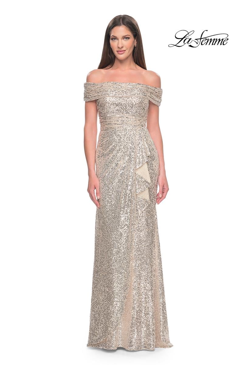 La Femme Evening Dress 31772 - Silver