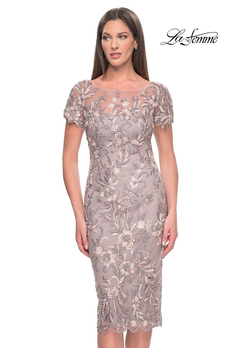 La Femme Evening Dress 31775 - Dusty Mauve