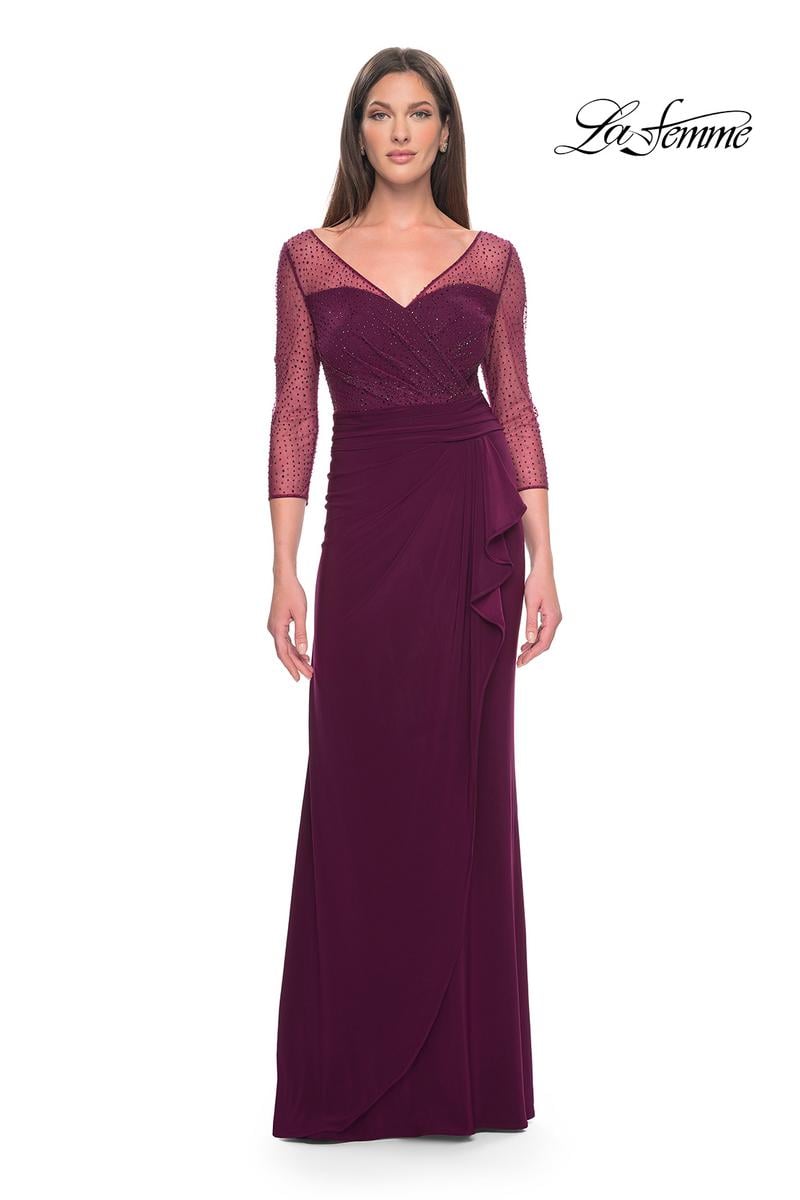 La Femme Evening Dress 31777 - Dark Berry