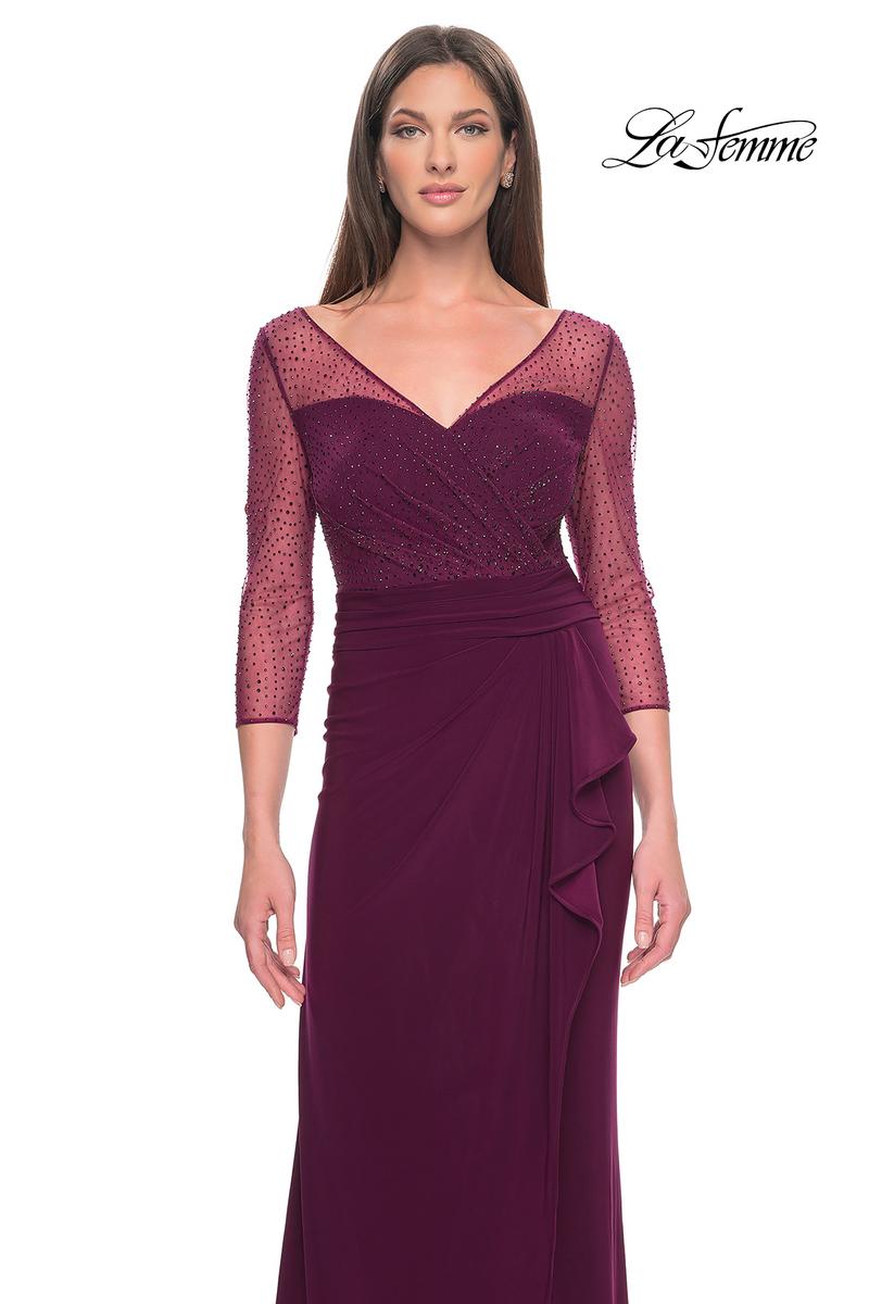 La Femme Evening Dress 31777 - Dark Berry