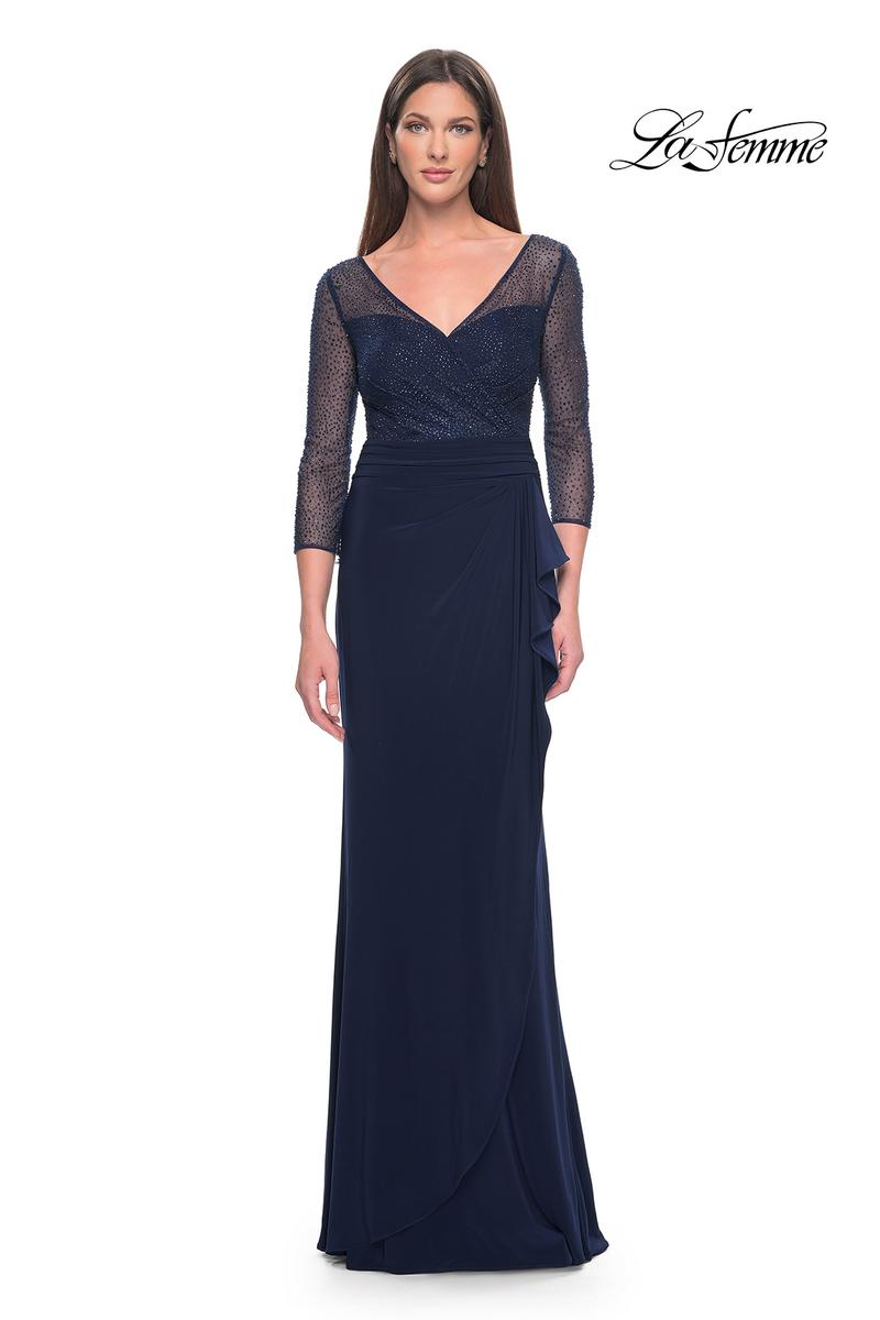 La Femme Evening Dress 31777 - Navy