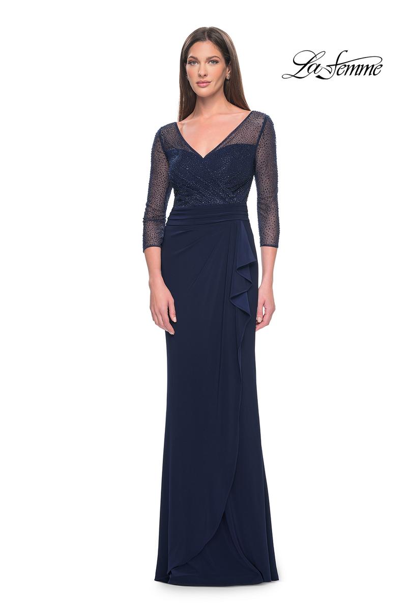 La Femme Evening Dress 31777 - Navy