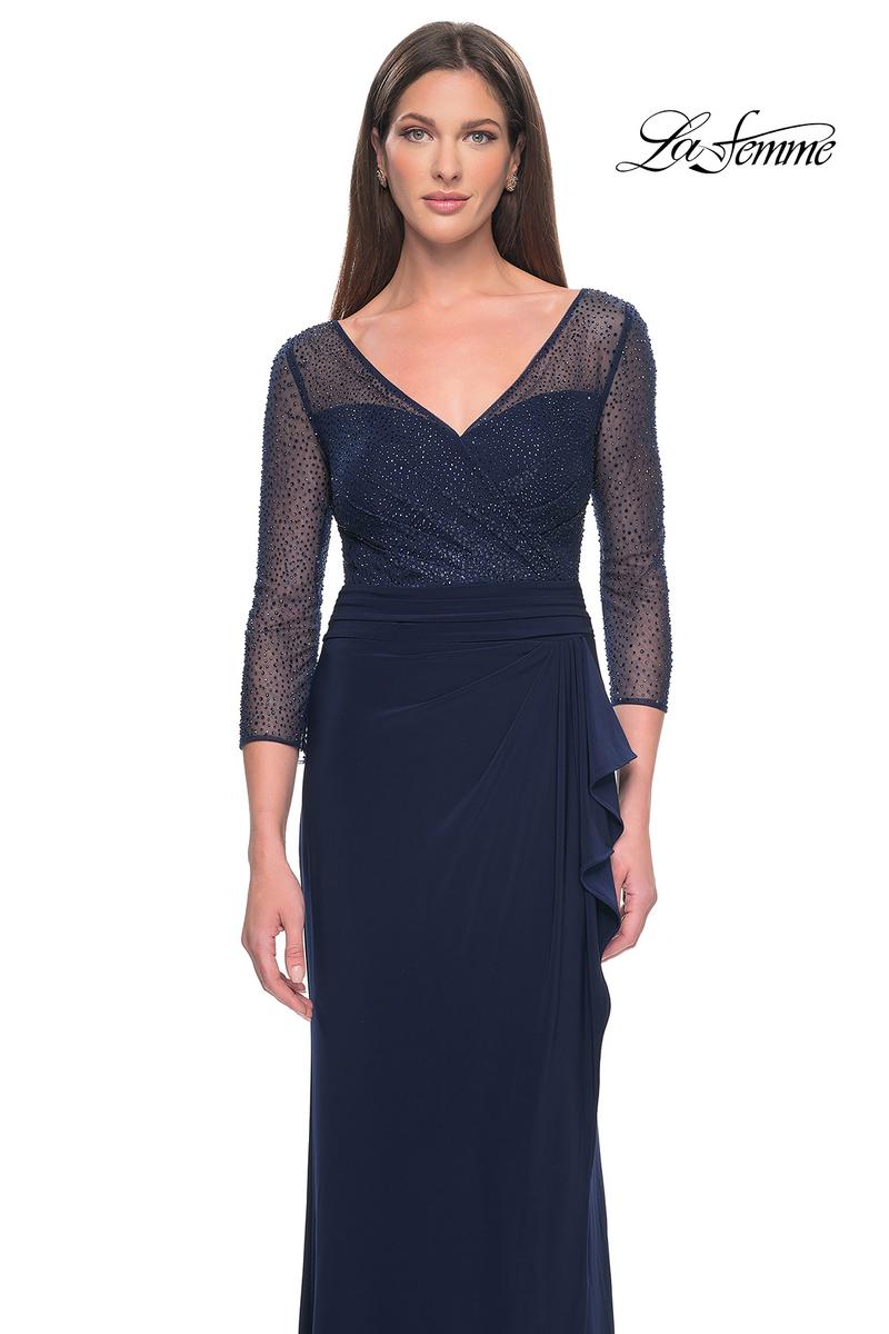 La Femme Evening Dress 31777 - Navy