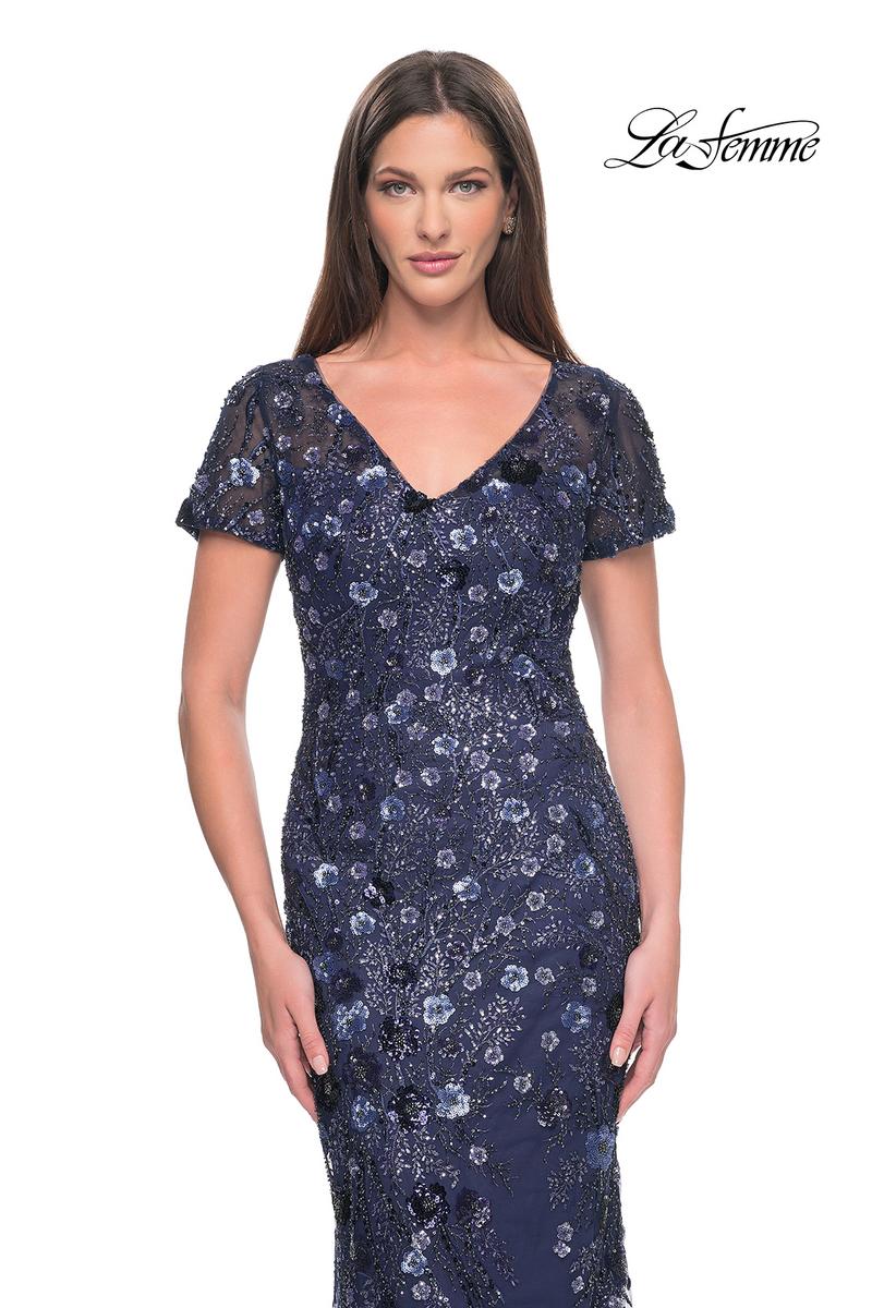 La Femme Evening Dress 31779 - Navy