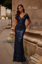 La Femme Evening Dress 31787 - Navy