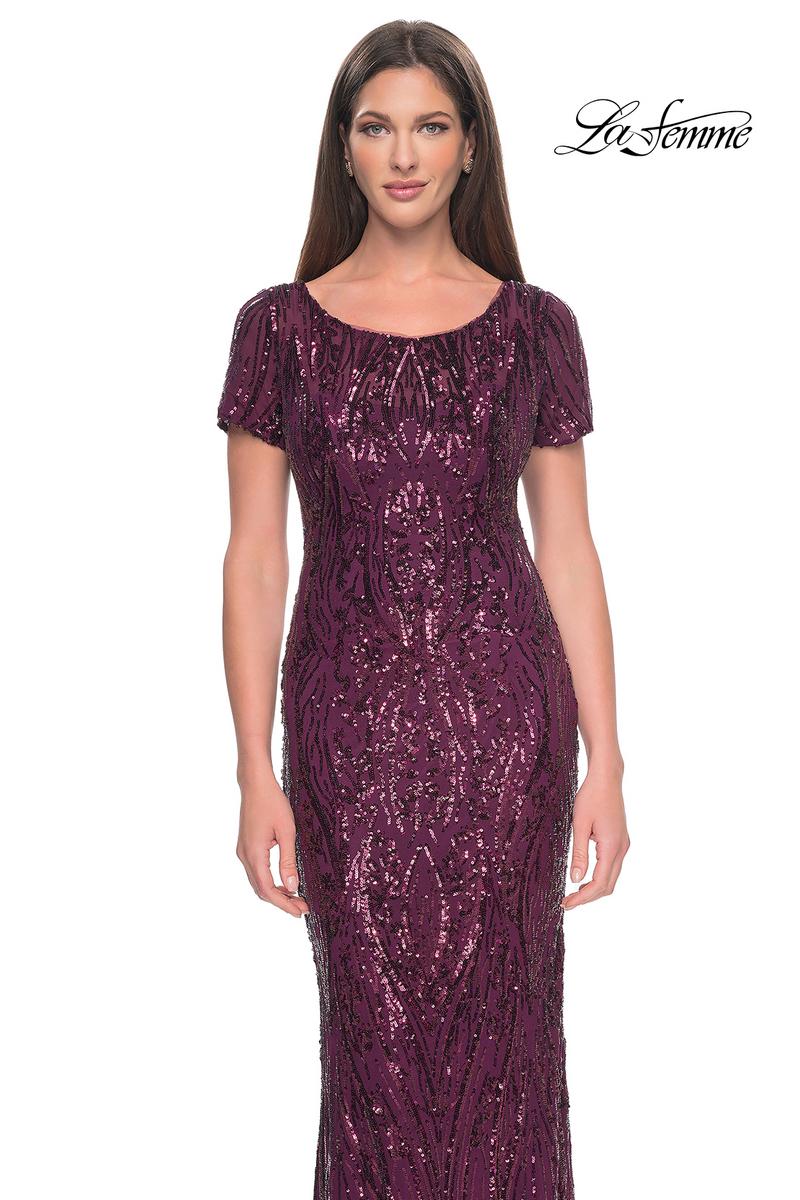 La Femme Evening Dress 31852 - Dark Berry