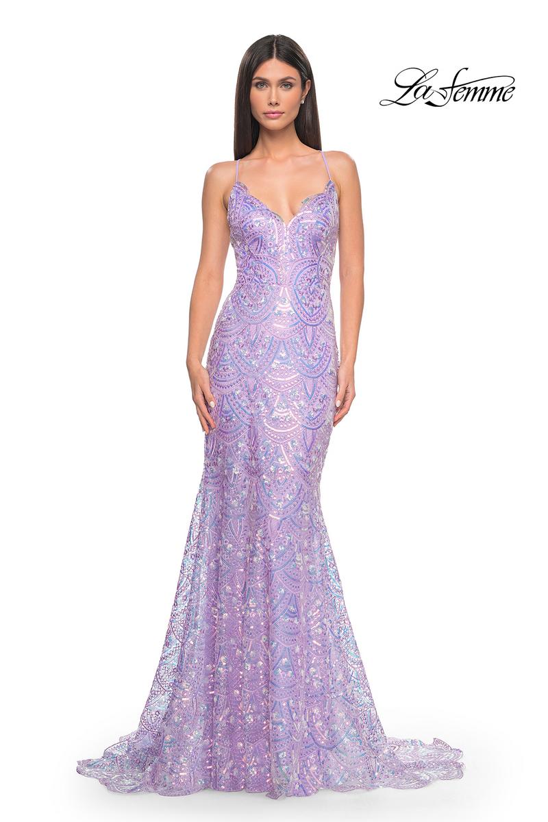 La Femme Dress 31865 - LIGHT PERIWINKLE