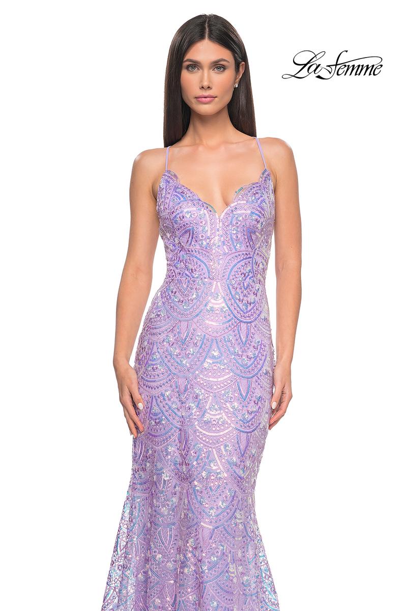 La Femme Dress 31865 - LIGHT PERIWINKLE