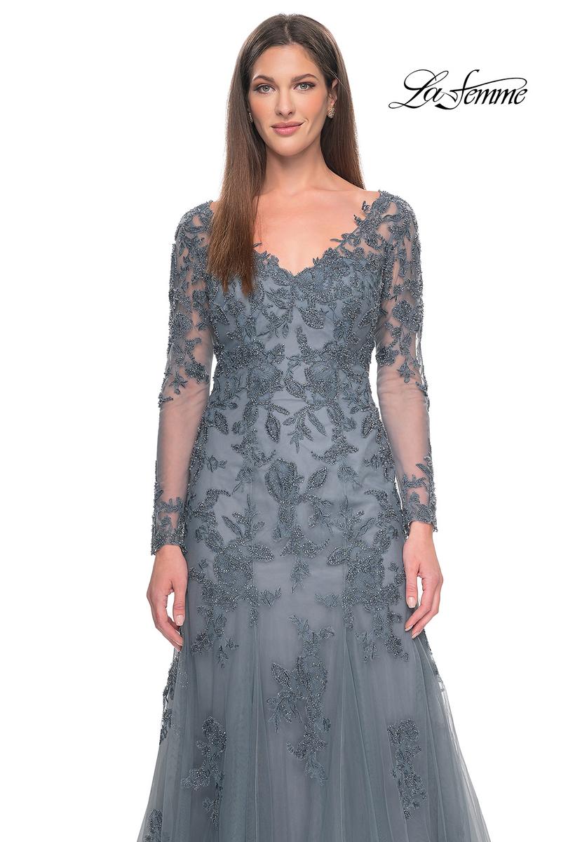 La Femme Evening Dress 31887 - Slate