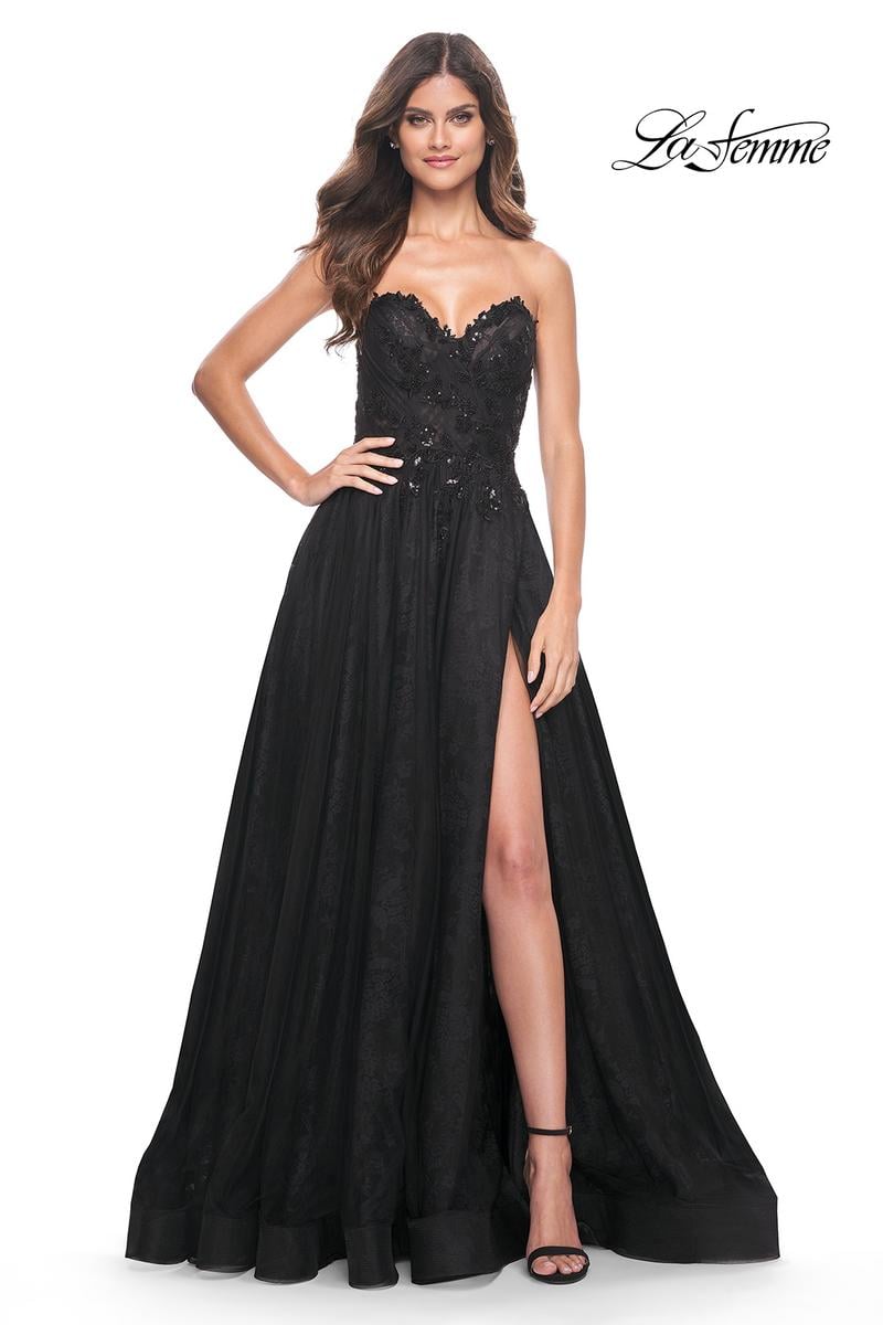 La Femme Dress 31954 - BLACK