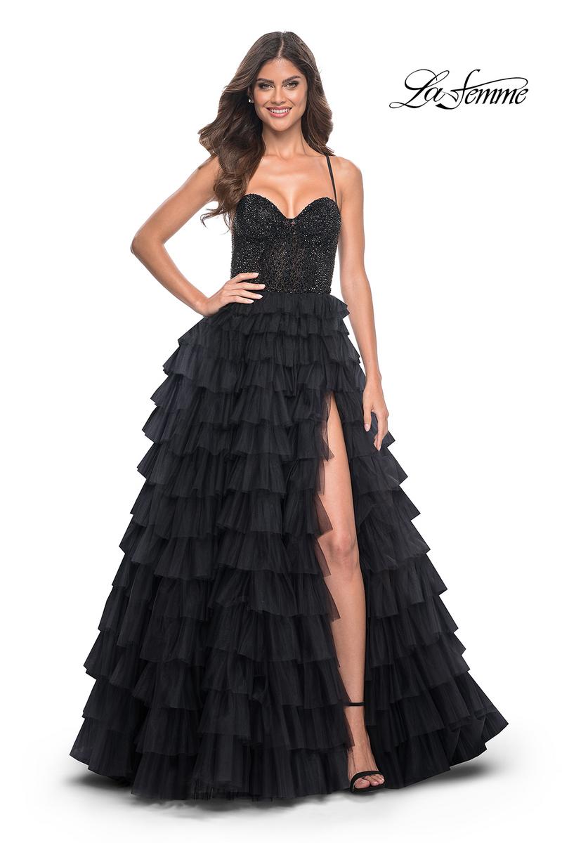 La Femme Dress 32002 - BLACK