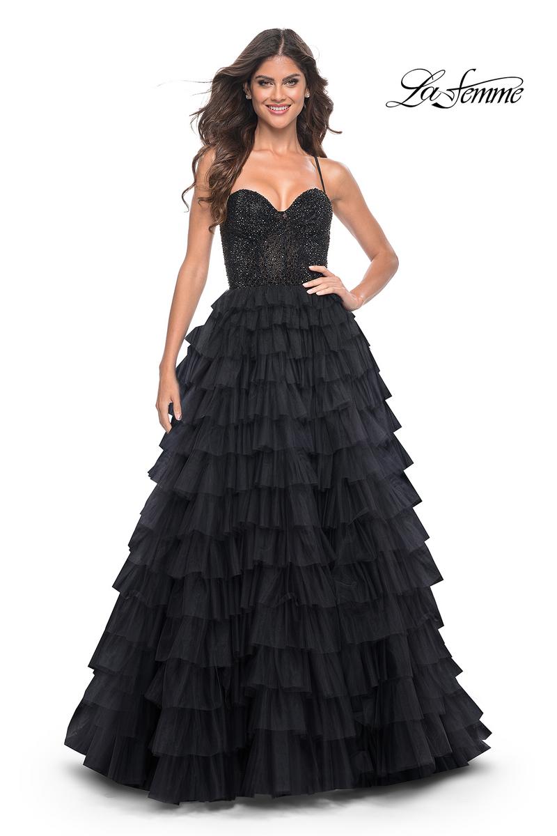 La Femme Dress 32002 - BLACK