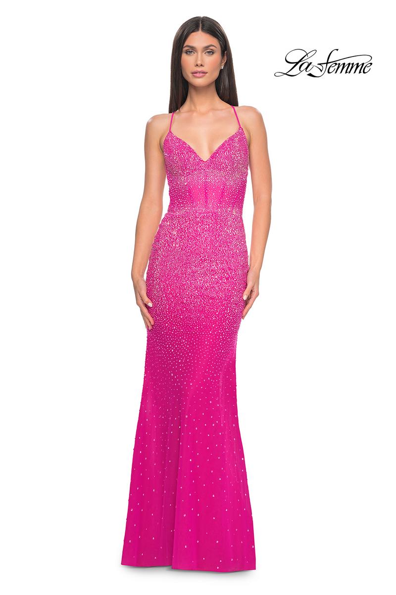 La Femme Dress 32007 - HOT FUCHSIA