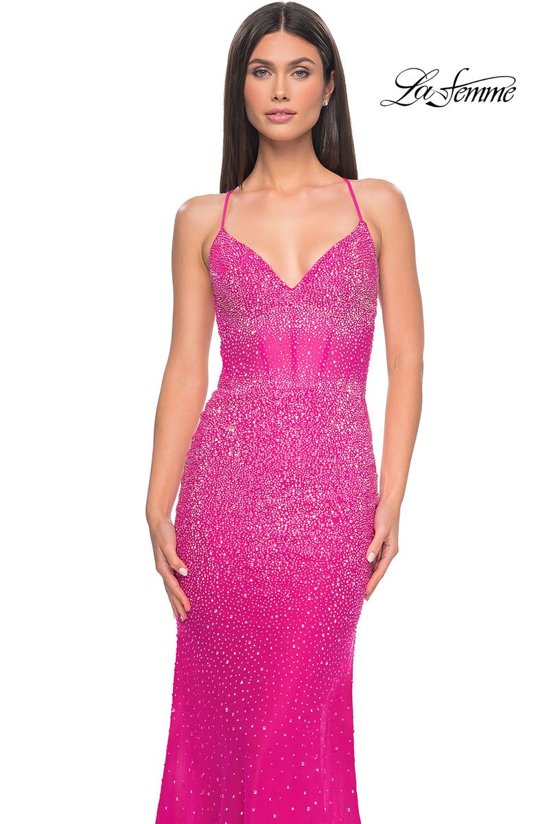 La Femme Dress 32007 - HOT FUCHSIA