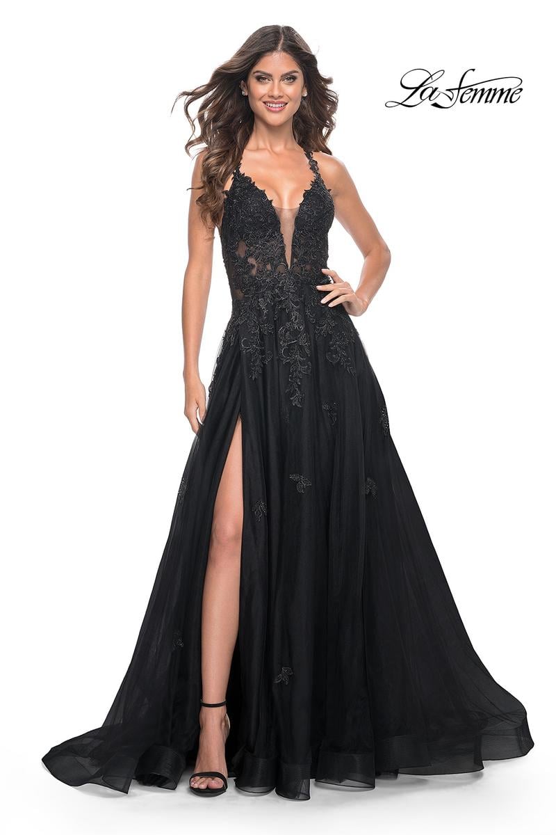 La Femme Dress 32022 - BLACK
