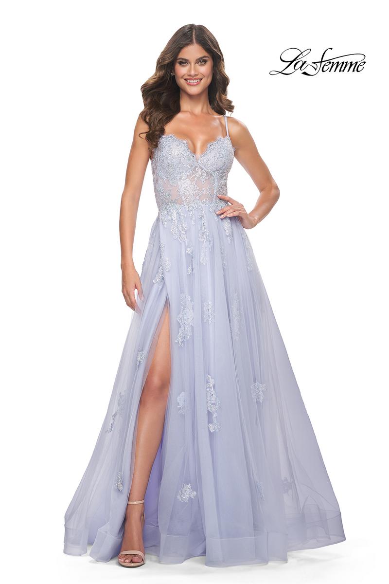La Femme Dress 32028 - LIGHT PERIWINKLE