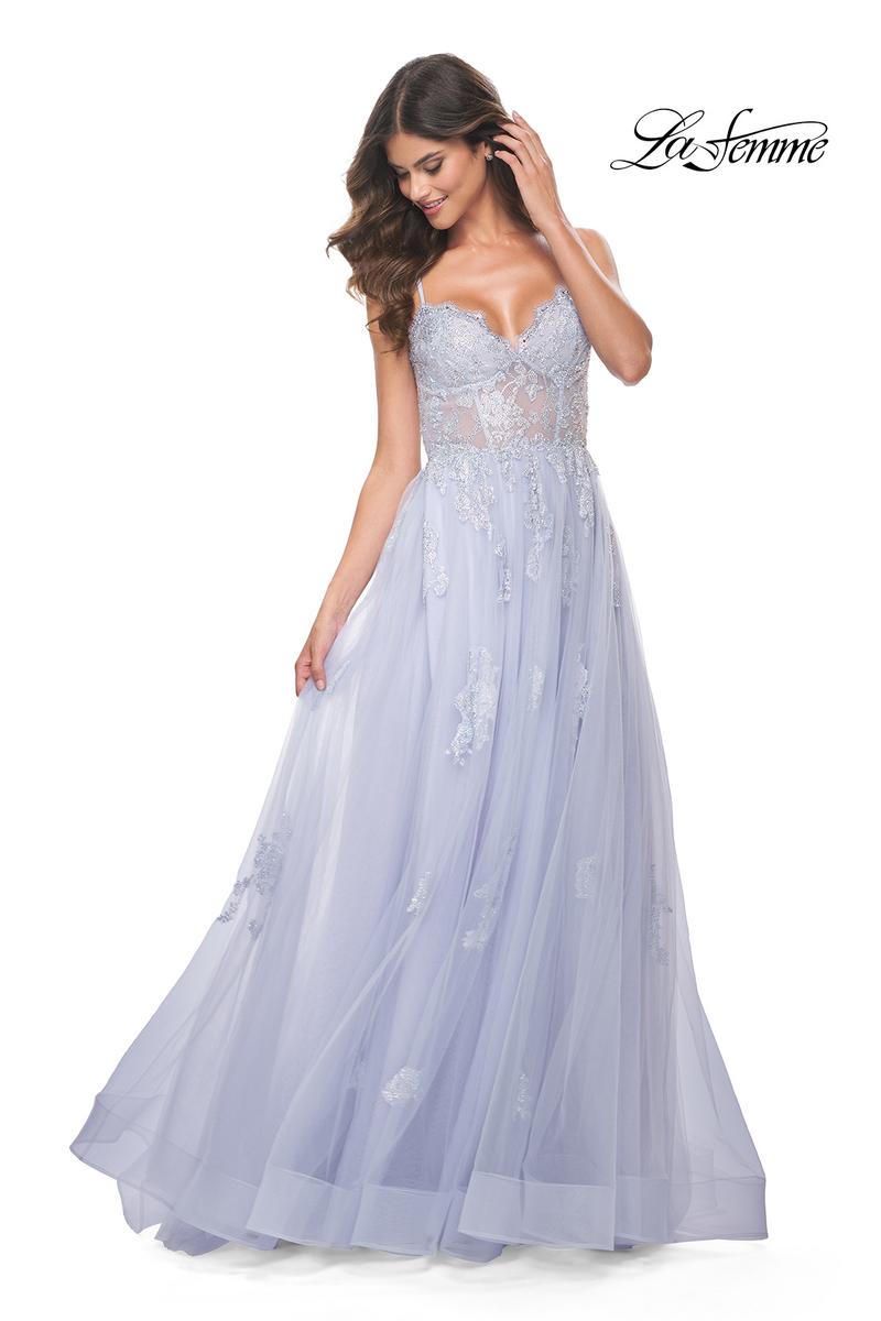 La Femme Dress 32028 - LIGHT PERIWINKLE