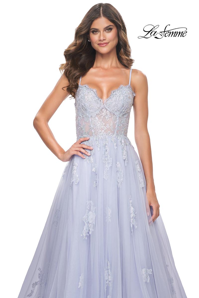 La Femme Dress 32028 - LIGHT PERIWINKLE